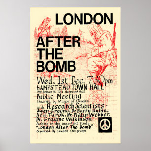 Affiche Londres après la bombe réunion publique de