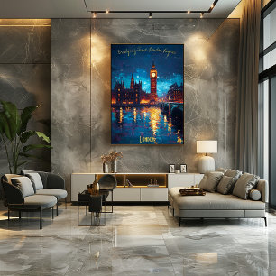 Affiche Londres au Crépuscule - Un Pont entre le Temps et 