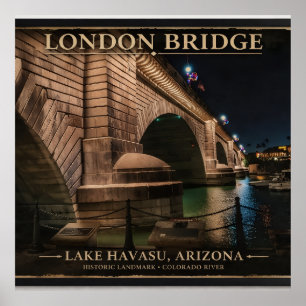 Affiche Londres Bridge la nuit