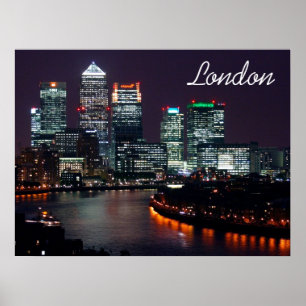 Affiche Londres City Night Skyline Royaume-Uni Voyage