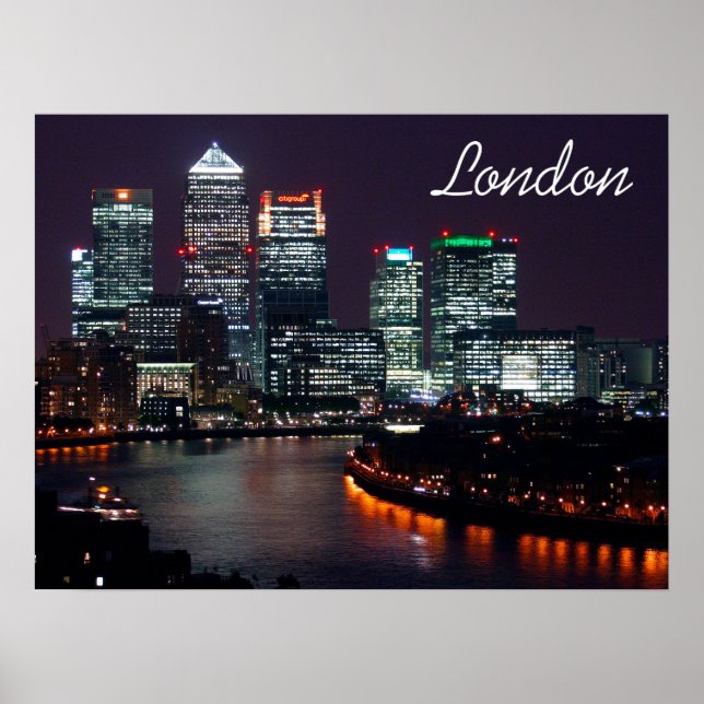 Affiche Londres City Night Skyline Royaume-Uni Voyage (Devant)