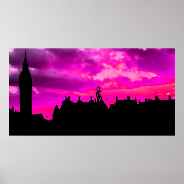 Affiche Londres City Sunset Panorama UK Travel (Devant)
