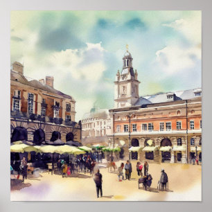 Affiche Londres - Covent Garden Piazza, (D), Aquarelle