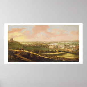 Affiche Londres de la colline de Greenwich, c.1680 (huile