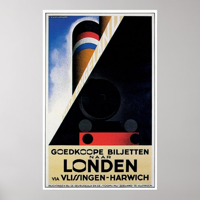 Affiche Londres / Londen - Annonce Vintage (Devant)