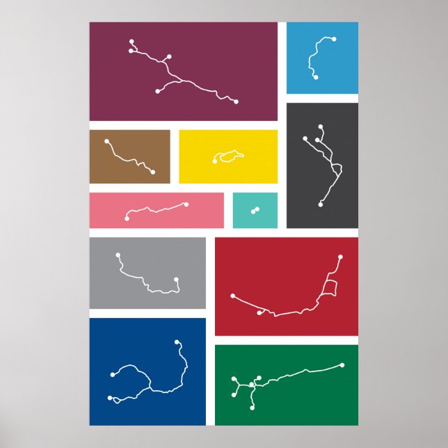 Affiche Londres - Palettes de transport en commun (Devant)