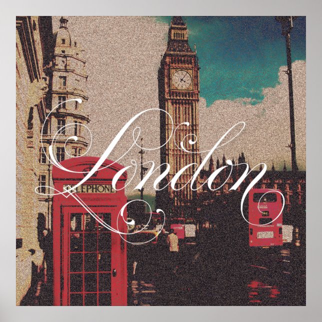 Affiche Londres photo Vintage (Devant)