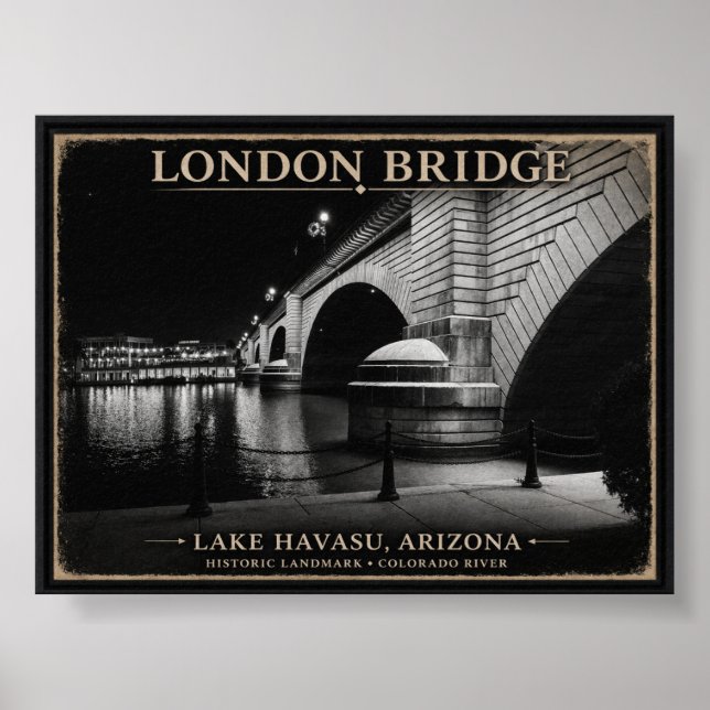 Affiche Londres Pont Black & White Night (Devant)