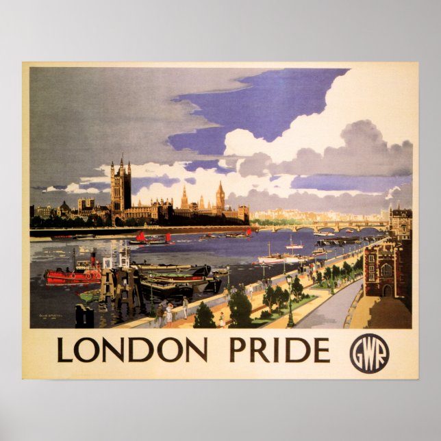 Affiche LONDRES PRIDE GWR Great Western Railways Old Rail (Devant)