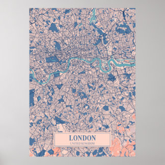 Affiche Londres - Royaume-Uni Breezy City Carte