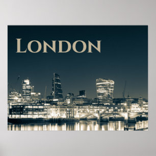 Affiche Londres Skyline Panorama Urbain Souvenir Cadeau