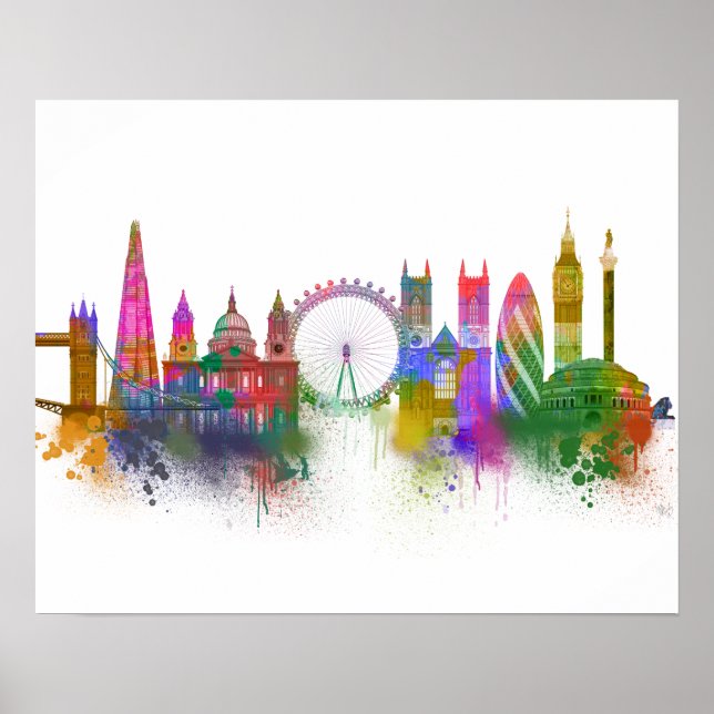 Affiche Londres Skyline - Rainbow (Devant)