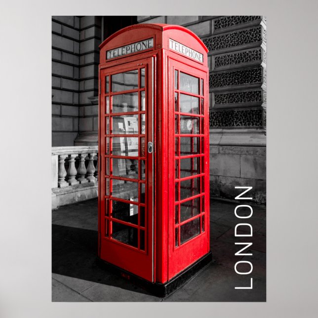 Affiche Londres Téléphone Vintage Box UK Rétro Téléphone (Devant)
