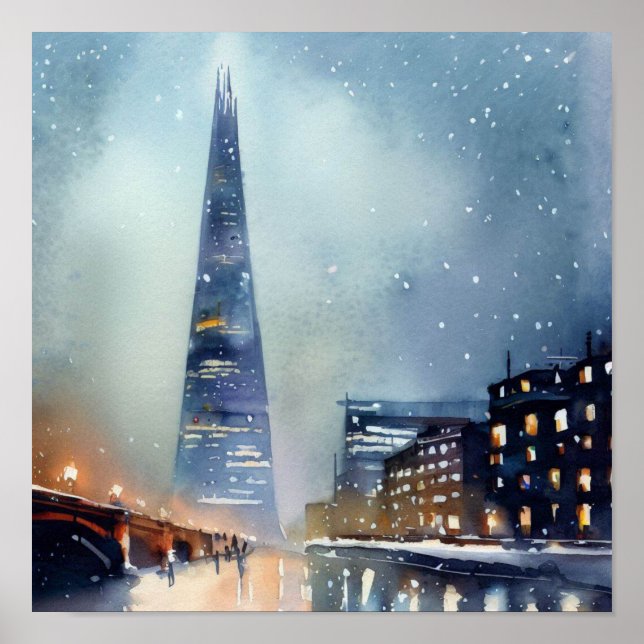 Affiche Londres-The Shard (C), Aquarelle (Devant)