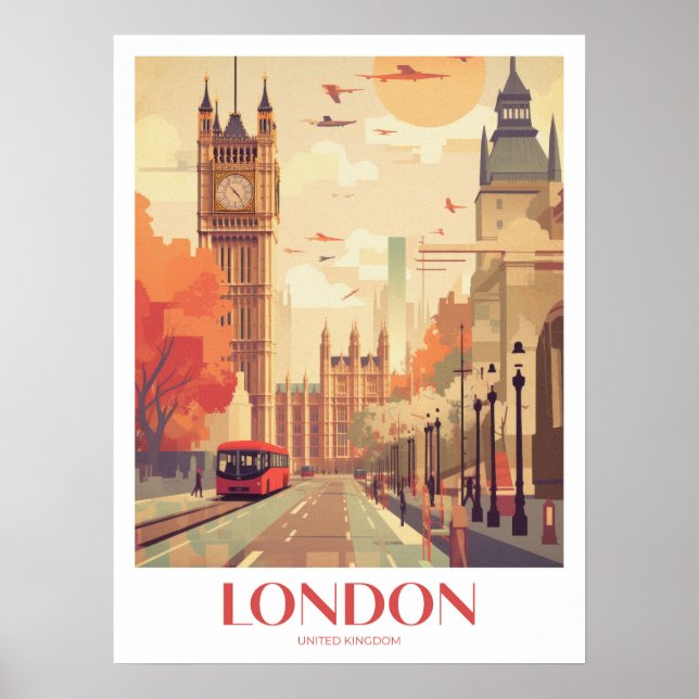 Affiche Londres Travel Print Wall Art (Devant)