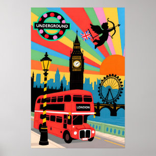 Affiche Londres Voyage Art Pop