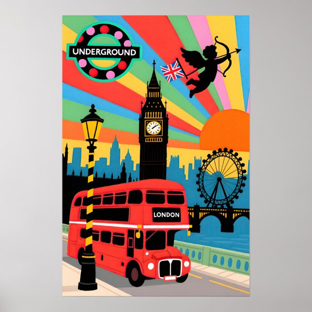 Affiche Londres Voyage   Art Pop (Devant)
