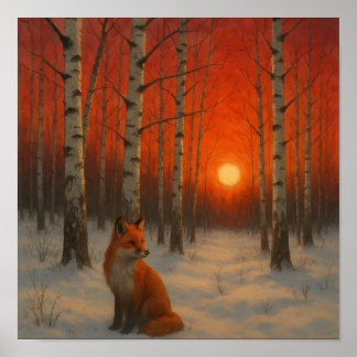 Affiche Lone Fox in winter