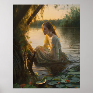 Affiche Lonely Girl's Surreal Lake Encounter