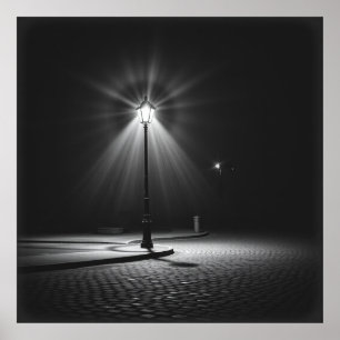 Affiche Lonely Streetlamp - Une Nocturne De Charbon Hantan