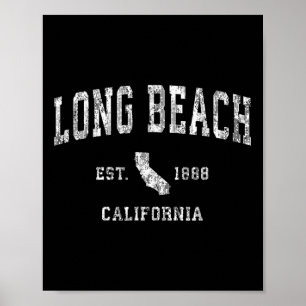 Affiche Long Beach Californie Ca Sports sportifs Vintages 