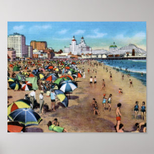 Affiche Long Beach Californie Vintage