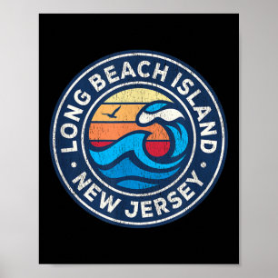 Affiche Long Beach Island New Jersey Nj Nautique Vintage W