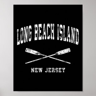 Affiche Long Beach Island New Jersey Vintage Nautical Cros