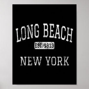 Affiche Long Beach New York Ny Vintage