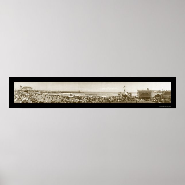 Affiche Long Beach Pier, CA Photo 1911 (Devant)