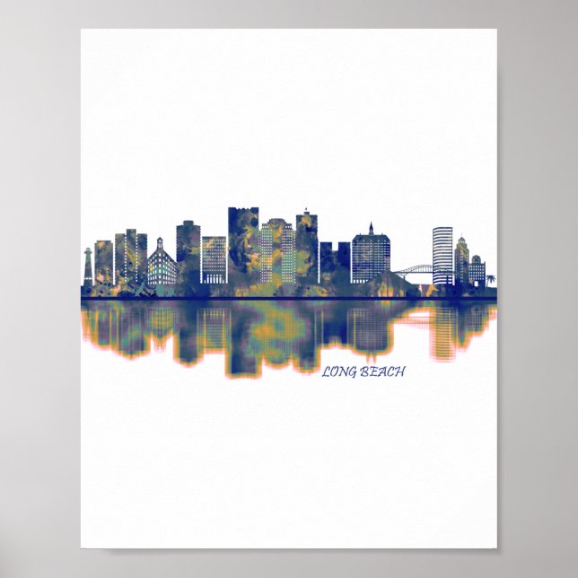 Affiche Long Beach Skyline (Devant)