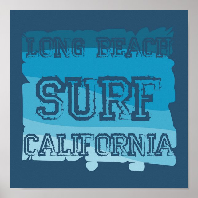 Affiche Long Beach Surf Californie (Devant)