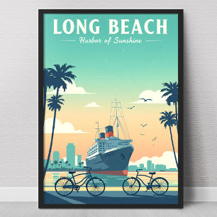 Affiche Long Beach Vintage