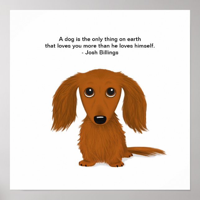 Affiche Long Haired Dachshund avec Josh Billings (Devant)