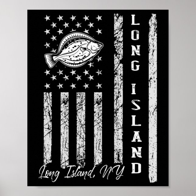 Affiche Long Island Ny pour les pêcheurs de Fluke (Devant)