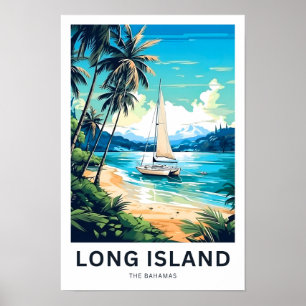 Affiche Long Island The Bahamas Travel Print