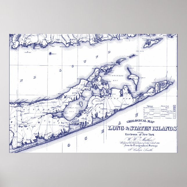 Affiche Long Island The Hamptons Map VC (Devant)