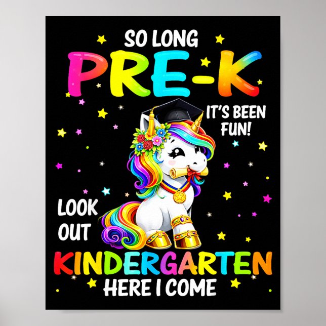 Affiche Long Pré-maternelle Jardin d'enfants Voici Licorne (Devant)