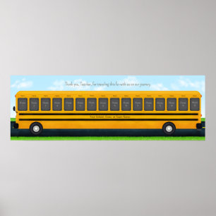 Affiche Long Yellow School Bus 16 Photo Custom Keepsaké