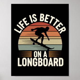 Affiche Longboard en descente Skate street Tricks de skate