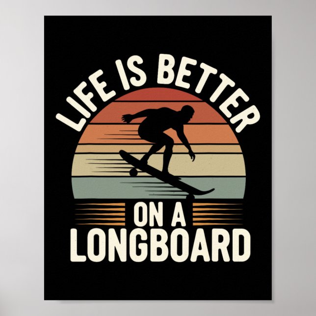 Affiche Longboard en descente Skate street Tricks de skate (Devant)