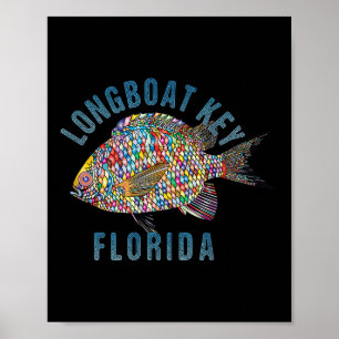 Affiche Longboat Key, Floride Beach Design _ Souvenir Illu