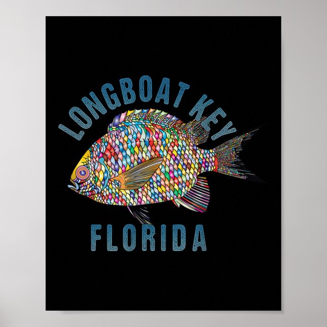Affiche Longboat Key, Floride Beach Design _ Souvenir Illu (Devant)
