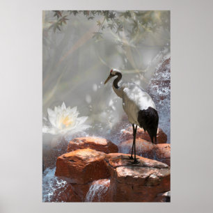 Affiche "Longévité" de la grue japonaise