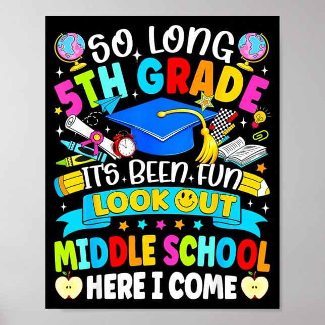 Affiche Longue 5e année a été amusant attention école inte (Devant)