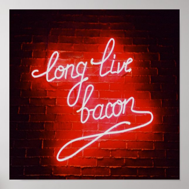 Affiche Longue vie Bacon néon signe, amant Bacon (Devant)