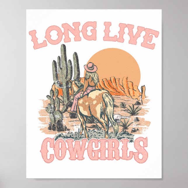 Affiche Longue vie cowgirls - Western Cowgirl (Devant)