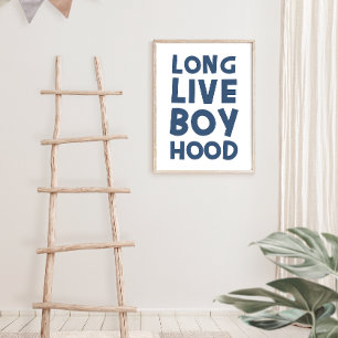 Affiche Longue vie Garçon Hood bleu