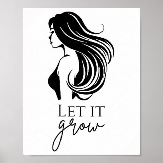 Affiche Longueur des cheveux Vérifier la croissance Graphi (Devant)