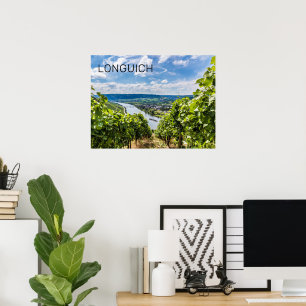 Affiche Longuich Moselle Vignoble Panorama Allemagne